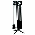 Blueprints 5 PC BLACK WROUGHT ITON FIRESET WITH CROOK HANDLES BL2674776